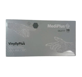 Рукавички вінілові MediPlus VinyllyPlus PF Прозорі, розмір M, 100 шт