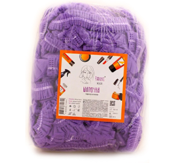 Шапочки медичні на подвійній резинці Panni Mlada зі спанбонду, фіолетові (100 шт)