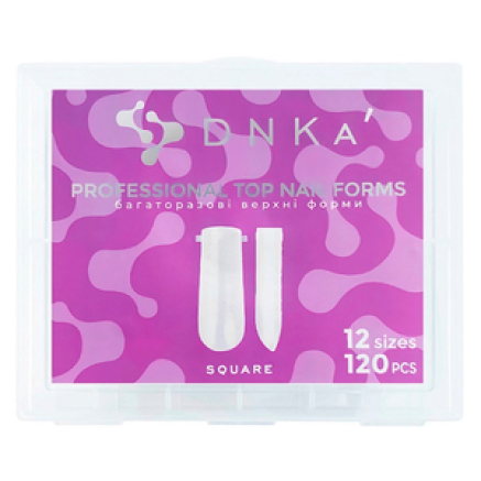 Верхні форми для нарощування DNKa Professional Top nail forms Square, 120 шт