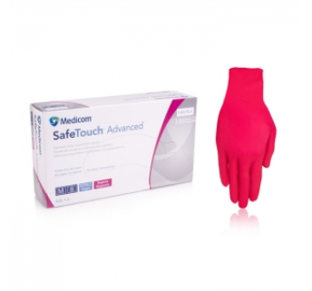 Нітрилові рукавички неопудрені Medicom SafeTouch Advanced (маджента), розмір L, 100 шт