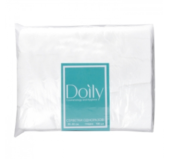 Салфетки в пачке Doily 30х40см из спанлейса, гладкие (100шт)