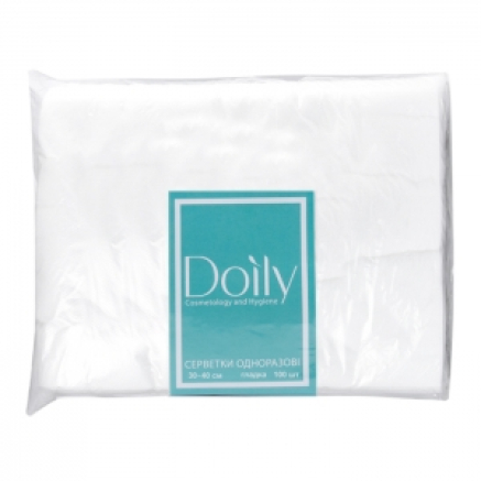 Серветки в пачці Doily 30х40см зі спанлейсу, гладкі (100шт)