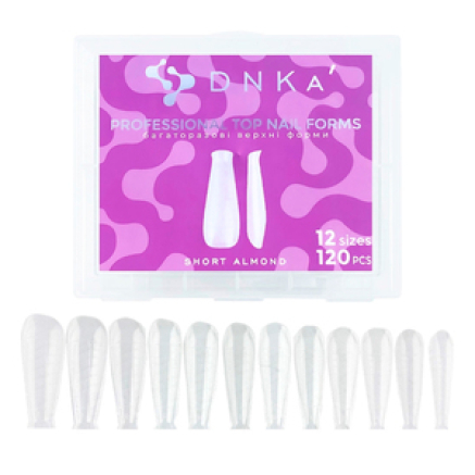 Верхні форми для нарощування DNKa Professional Top nail forms Short Almond, 120 шт