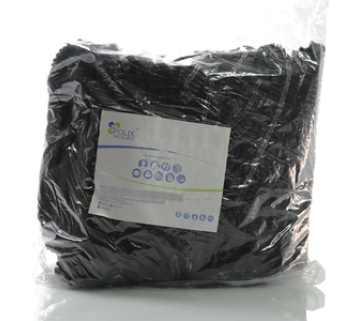 Шапочки медичні на подвійній гумці Polix Pro Med із спанбонду, чорні (100 шт)