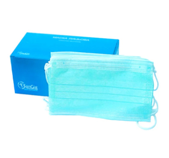 Маски медичні тришарові SANGIG 175*95мм, блакитні (50 шт)