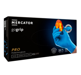 Рукавички нітрилові MERCATOR gogrip blue, розмір L, 50 шт
