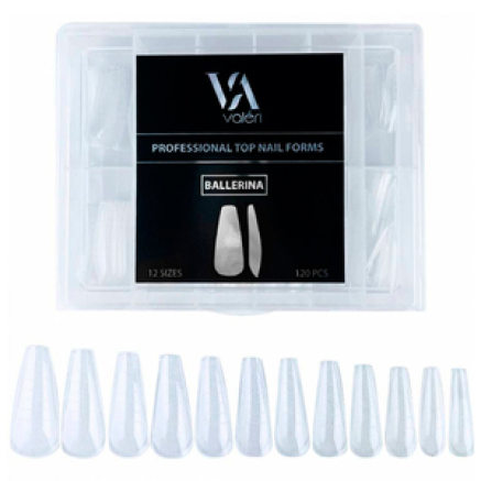 Верхні форми для нарощування нігтів Valeri Top Nail Forms Balerine, 120 шт