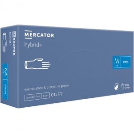 Рукавички вінілові MERCATOR Hybrid+ неопудрені розмір M, 100 шт
