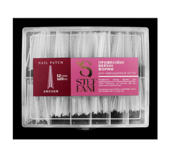 Верхні форми для нарощування нігтів Steffani Nail Patch Archer 120 шт., арочний квадрат