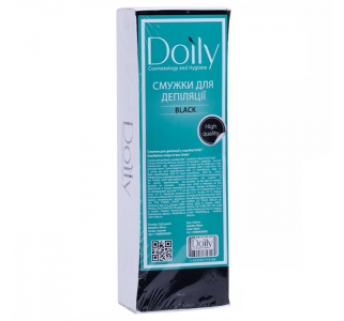 Смужки для депіляції в коробці Doily 7х22 чорні (100 шт)