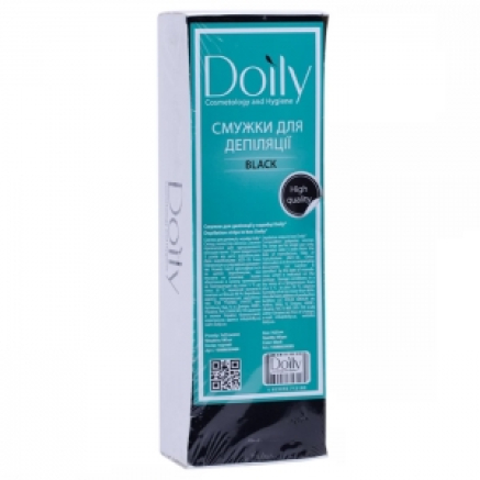 Смужки для депіляції в коробці Doily 7х22 чорні (100 шт)