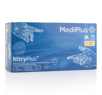 Рукавички нітрилові MEDIPLUS NitryPlus BLUE неопудрені, розмір XS, 100 шт