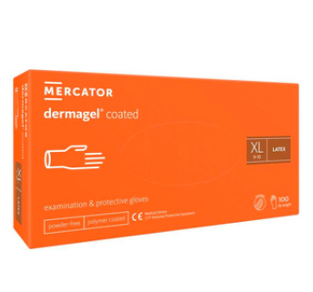 Рукавички латексні MERCATOR Dermagel Coated WHITE неопудрені, розмір XL, 100 шт