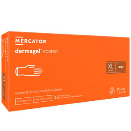 Рукавички латексні MERCATOR Dermagel Coated WHITE неопудрені, розмір XL, 100 шт