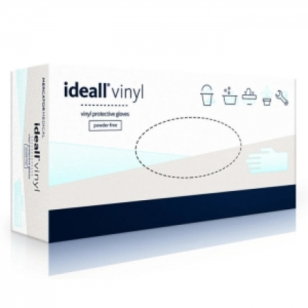 Рукавички вінілові MERCATOR Ideall Vinyl неопудрені, розмір XL, 100 шт