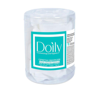 Салфетки в тубусе Doily 6х6см из спанбонда, белые (400шт)