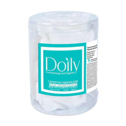 Серветки в тубусі Doily 6х6см із спанбонду, білі (400шт)