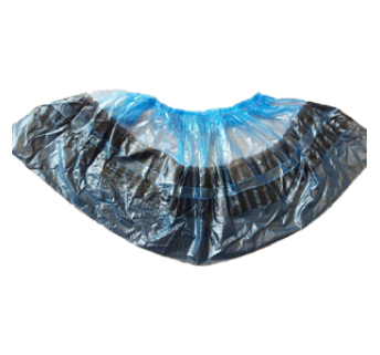 Бахилы полиэтиленовые SANGIG с двойным дном 8 г/пара 14,5*40 см, голубые/черные (100 шт)