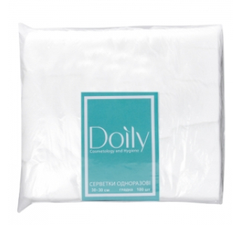 Салфетки в пачке Doily 30х30см из спанлейса, гладкие (100шт)