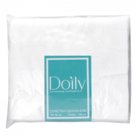 Серветки в пачці Doily 30х30см зі спанлейсу, гладкі (100шт)