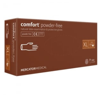Рукавички латексні MERCATOR Comfort Powder-Free WHITE неопудрені, розмір XL, 100 шт