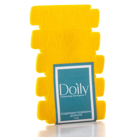 Розділювачі для педикюру Doily з поліпропілену, жовті (5 пар)