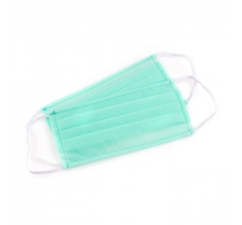 Маска захисна тришарова з вушними петлями, бірюзова 100 шт.