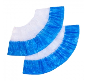 Бахилы полиэтиленовые с двойным дном Polix Pro Med 6 г 40x14 см бело-синие (100 шт)