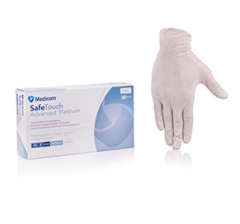 Нітрилові рукавички неопудрені Medicom SafeTouch Platinum White, розмір XS, 100 шт