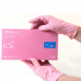 Рукавички нітрилові Mercator Nitrylex PINK неопудрені, розмір M, 100 шт