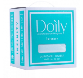 Рушники одноразові в коробці Doily INFINITY 40х70см зі спанлейсу, мятні (50шт)