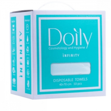Рушники одноразові в коробці Doily INFINITY 40х70см зі спанлейсу, мятні (50шт)
