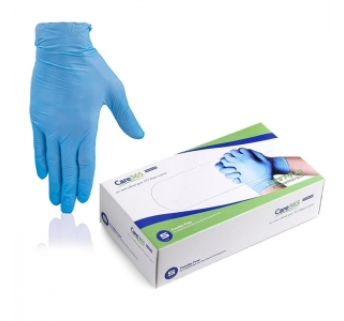 Нітрилові рукавички неопудрені Care 365 Premium блакитні, розмір XL, 200 шт