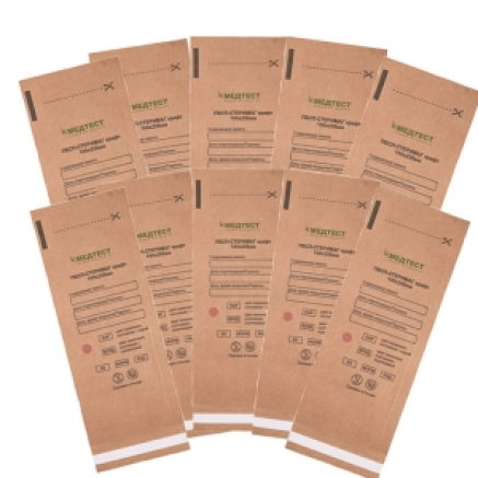 Набір крафтпакетів 100х250 мм для стерилізації Медтест (10 уп * 100 шт) Набір крафтпакетів 100х250 мм для стерилізації Медтест (10 уп * 100 шт)