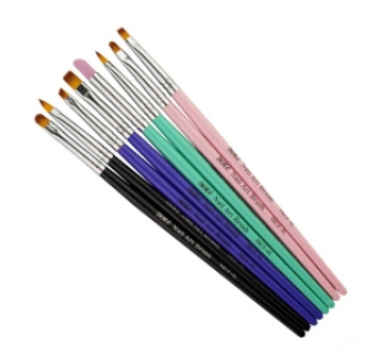 Набір кистей для гелю YRE Nail Art Brush NKCF 01, з бруском