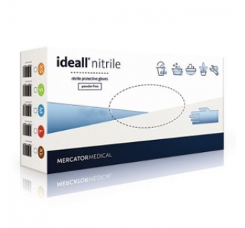 Рукавички нітрилові MERCATOR Ideall Nitrile BLUE неопудрені, розмір XS, 100 шт