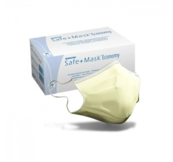 Маска защитная Medicom Safe + Mask Economy с ушными петлями, желтая (50 шт)