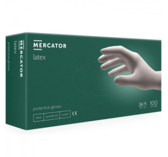 Рукавички латексні MERCATOR Latex WHITE опудрені, розмір L, 100 шт