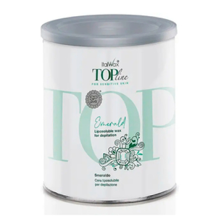 Віск для депіляції у банку TOPline Смарагд ItalWax 800 мл