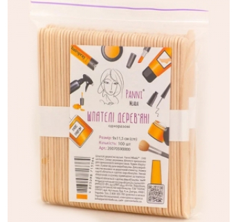 Шпатель деревяний вузький Panni Mlada 9мм х11, 5см (100 шт)