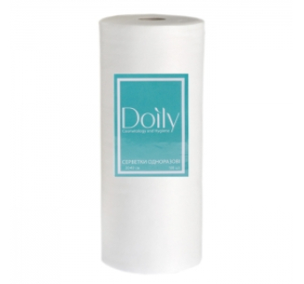 Салфетки в рулоне Doily 30х40см из спанлейса, гладкие (100шт)