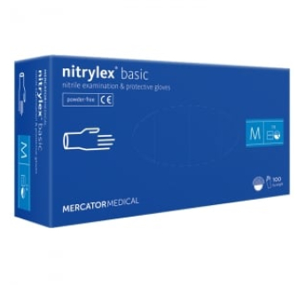 Нітрилові рукавиці MERCATOR Nitrylex Basic LIGHT BLUE (блакитний) неопудрені, розмір М, 100 шт
