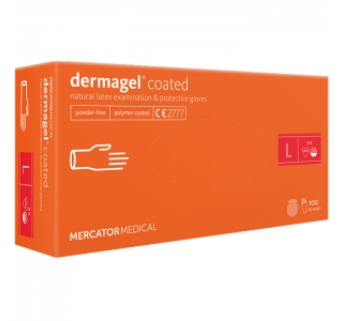 Рукавички латексні MERCATOR Dermagel Coated WHITE неопудрені, розмір L, 100 шт