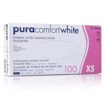 Рукавички нітрилові Pura Comfort White, неопудрені, розмір XS, 100 шт.