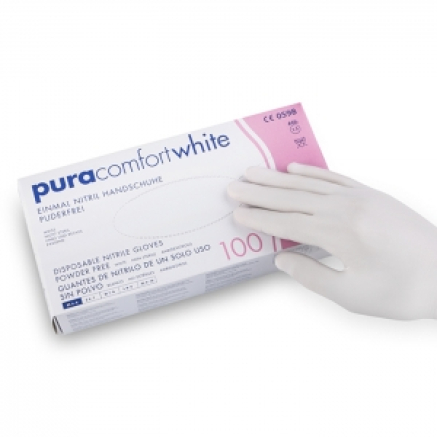 Рукавички нітрилові Pura Comfort White, неопудрені, розмір XS, 100 шт.