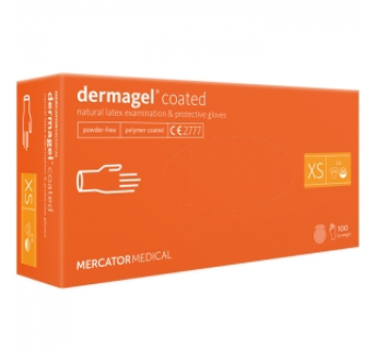 Рукавички латексні MERCATOR Dermagel Coated WHITE неопудрені, розмір XS, 100 шт