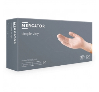 Рукавички вінілові MERCATOR Simple Vinyl неопудрені, розмір L, 100 шт