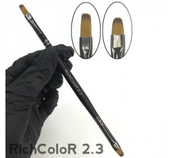 Кисть для геля двусторонняя овальная RichСolor №2.3, нейлон