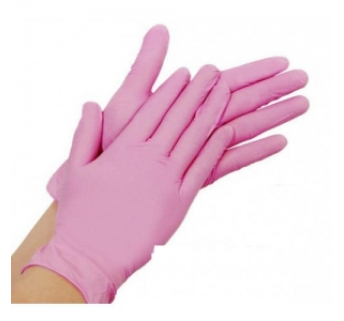 Рукавички нітрилові SHANMEI PINK неопудрені, розмір S, 70 шт
