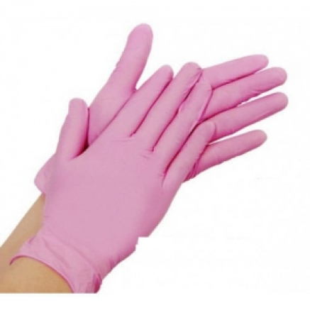 Рукавички нітрилові SHANMEI PINK неопудрені, розмір S, 70 шт